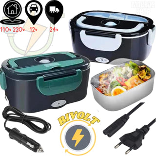 Marmita Elétrica Bivolt Para Casa Automovel Taxi Uber 12v 24v 110v 220v C/ 2 Cabos