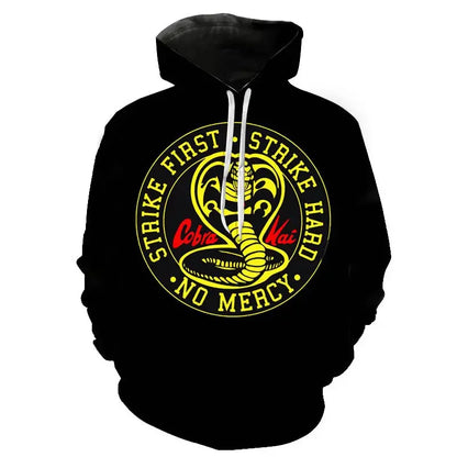 Nieuwe Cobra Kai 3d Geprint Casual Hoodies Mannen Vrouwen Kinderen Mode Pullover Jongen Kinderen Sweatshirts Streetwear Kleding Tops